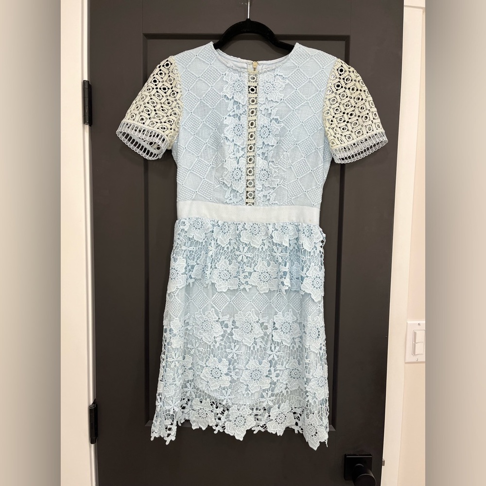 Ted Baker light blue floral lace dress